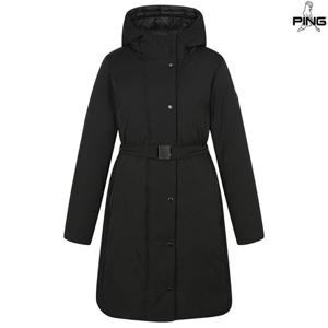 [핑골프][양말증정]여성 벨티드 후드 구스 다운 점퍼 121D4JA452_BK