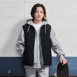 [에꼴리에]변형 퀼팅 라운드넥 초경량 조끼 24D0102BK_OD