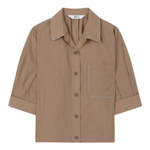 [베스띠벨리]트리밍 롤업 크롭 셔츠 BIBAF2451