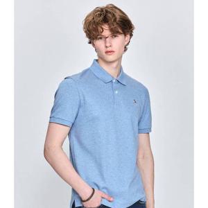 [헤지스남성] 블루 인터록 반팔 카라 티셔츠(HZTS5B436B1)