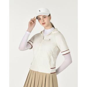 헤지스 골프 여성 25SS 크림 여성 후디 반팔 아노락 HWJU5A213CR
