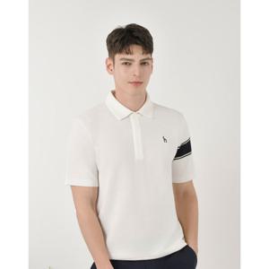 헤지스 골프 25SS 선물추천화이트 남성 헤리티지 피케 반팔 카라 니트 HUSW5B312OW