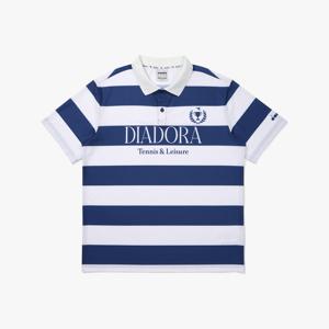 [디아도라] 스트라이프 카라 반팔 티셔츠 BLUE