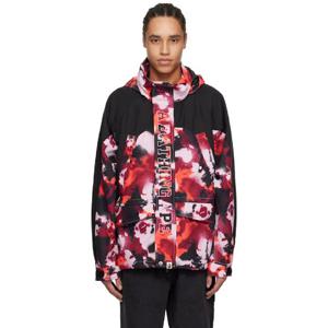 BAPE 재킷 블랙   레드 맵 카모 스노우보드 재킷 251546M180006