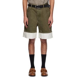 Bottega Veneta 반바지 카키 컬러 데님 쇼츠 251798M193009