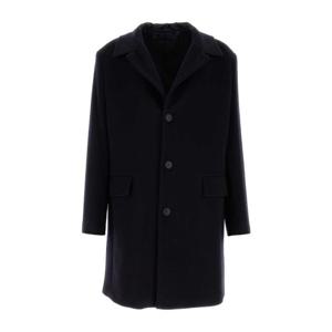 프라다 미드나이트 블루 울 블렌드 코트 UC514GSOOO15LH F0008