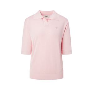 닥스 골프 여성 25SS BEST 핑크 로렉스사 5부 오픈 카라형 스웨터 DNSW5B313P1