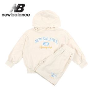 뉴발란스 키즈 오버핏 후드티 반바지 세트(NK9CD2101U-64)_크림