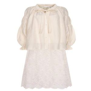 타이넥 블라우스&레이스 슬립SET 원피스 OW5SO2140