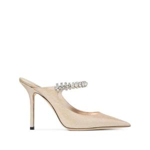 지미추 크리스털 장식 힐 뮬 100mm BING100HRK