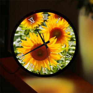 아트박스/꾸밈 nf096-LED시계액자35R_풍수풍요의상징해바라기