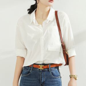 샵앤) 여성 빅포켓 뒷면  베이직 긴팔 셔츠 남방 CL-WBL0320