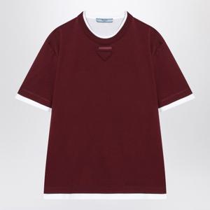 프라다 아마란스 코튼 저지 티셔츠 3547BAAO15ZG F0399