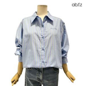 [에이비에프지]심플 자수 포인트 스트라이프 패턴 긴팔 롱 남방 APZ5QB07G