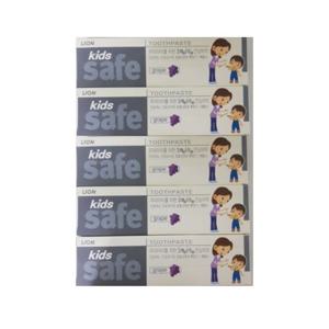 키즈세이프 치약 포도향 90g 5개입 kidssafe 키즈치약 어린이치약 toothpaste 라이온코리아 라이온 LION 저불소 자일리톨 칼슘함유 무인공색소 무동물성원료 무파라벤