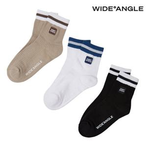 [와이드앵글] WWU25S02 여성 CO 컬러 블록 미들 삭스