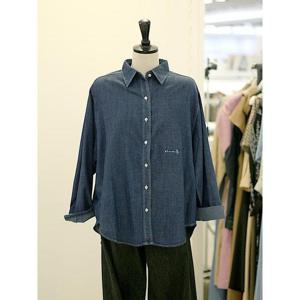 메종블랑쉬 세이브존03 레터링 자수 포인트 데님 청 셔츠 남방 AGM253JSH905A