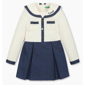 [베네통키즈]25FW-세일러 카라 원피스/QAOP09541