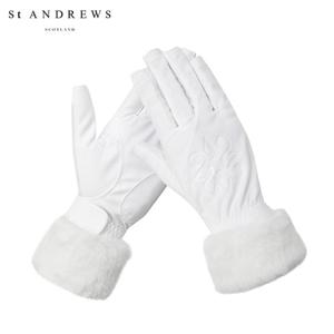 [세인트앤드류스] 여성 퍼 블록 별 심볼 네일컷 양손 장갑
