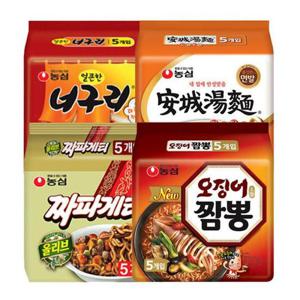 안성탕면 5입+너구리 5입+짜파게티 5입+오징어짬뽕 5입 총20개