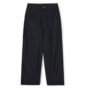 MLB 베이직 쿠퍼스 레이저 커팅 와이드 데님팬츠 A5 3FDPB0544 50BKS