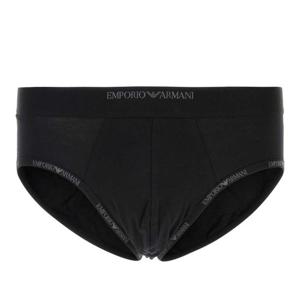 엠포리오아르마니 블랙 스트레치 코튼 브리프 2팩 EM002214AF16