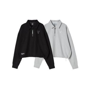 M 라이프워크긴팔티 CQK LW231MT756 여성) 실리콘와펜 와플 반집업 숏 맨투맨