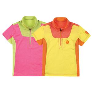 콜핑 여아동 배색 흡습 등산 반팔 반집업 티셔츠 1542TK706G