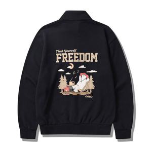 지프 남녀공용 FREEDOM 하프넥 아노락 맨투맨 JP4TSU818BK