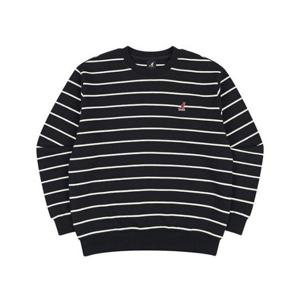 캉골긴팔티 CQK KQFC-RT17570BK 클래식 로고 스트라이프 스웨트셔츠 1757 블랙