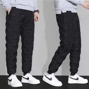 남자 겨울 방한 팬츠 방풍 패딩 따뜻한 솜 밴딩 바지