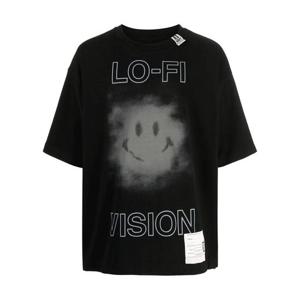 [국내배송] 미하라야스히로 스마일리 페이스 남성 반팔 티셔츠 A12TS651 BLACK