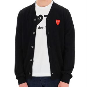 [쏘카라멜 울산]22SS 꼼데가르송 더블하트로고 울 가디건블랙P1N076 F