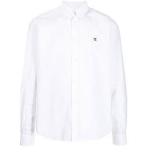 [엘원] 23FW 메종키츠네 폭스헤드 자수 셔츠 HM00435WC0025 화이트