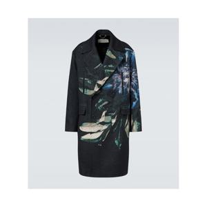 드리스반노튼 더블 브레스티드 프린트 자카드 코트 P01086435