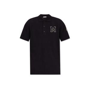 25 FW 몽클레어 모노그램 숏슬리브 와펜 코튼 퓨어 폴로셔츠 K20918A0000289A16