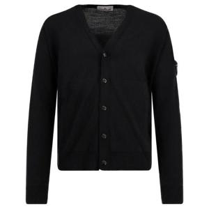 스톤아일랜드 25FW 와펜 패치 퓨어울 브이넥 가디건 블랙 K2S15 5100068 S00C4 V0029