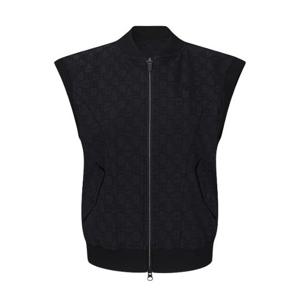 파리게이츠골프조끼 NQC 521E1JV283_BK 여성 로고 패턴 스트레치 집업 베스트