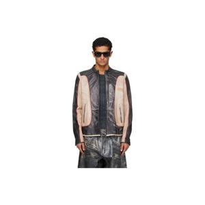 25 FW 디젤 남성 블랙   베이지 L 에버트 가죽 재킷 252001M181007