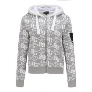 M 파리게이츠골프자켓 NQC 521D4SD605_GY 여성 플러피 로고 후드 집업 가디건