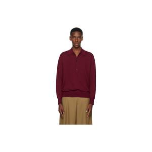 드리스반노튼 폴로셔츠 버건디 울 폴로 셔츠 252358M212002