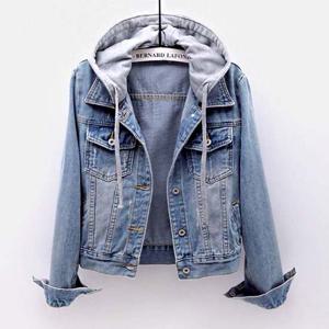 여자 봄 가을 재킷 데님 청자켓 후드 탈부착 가능