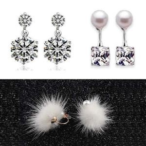 겨울폼폼귀걸이 드롭Q귀걸이 진주귀걸이 3종OC