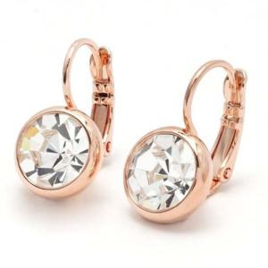 크리스탈 로즈골드 드롭귀걸이 8mm 화이트