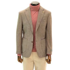 [바쏘]FW  베이지  고급순모100  헤링본 짜임 싱글 자켓KBGZDJS28K