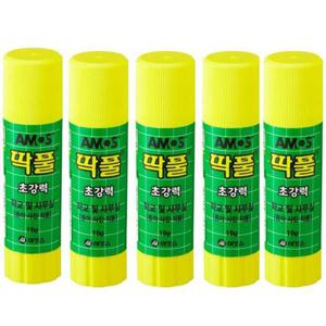 아모스딱풀 딱풀(15g) 5개 풀 딱풀 아모스딱풀 고체풀 초강력딱풀 사무용풀 사무용품