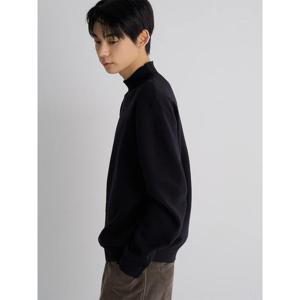 (425Y51LY15) [에잇세컨즈] 솔리드 하프넥 니트  블랙