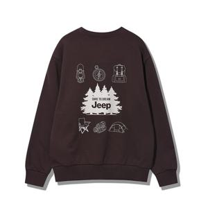 지프 캠핑 백프린팅 맨투맨 JQ3TSU891BR