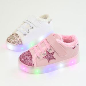 [레비스풋]스와별 여아 남아 키즈 주니어 털안감 유아동 LED 겨울운동화