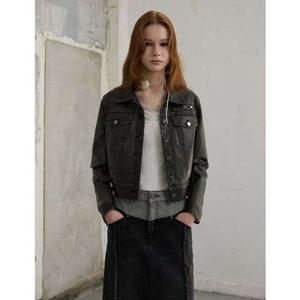 [에고이스트] (ER3OJK02) 페이크레더 크롭자켓